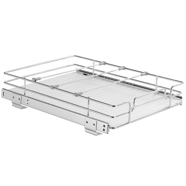 12.5Wx16.5Dx3.5H Pull Out Cabinet Organizer, Heavy Duty Slide Out Pantry Shelves, Steel Roll Out Drawers, Sliding Drawer Storage for Home Under Sink, 14Wx17.5Dx7H Install Size for Cabinet