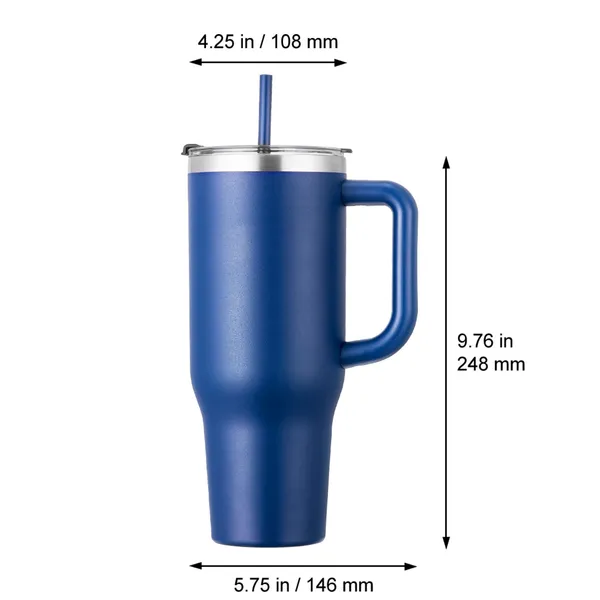 40 oz Insulated Water Bottle, Stainless Steel Sports Coffee Cup with Lid, Handheld Travel Coffee Mug Double Walled, Camping Hydration Flask Leakproof, for Indoor/Outdoor School, Work, Blue - Image 9
