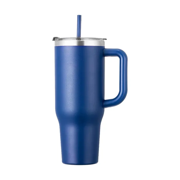 40 oz Insulated Water Bottle, Stainless Steel Sports Coffee Cup with Lid, Handheld Travel Coffee Mug Double Walled, Camping Hydration Flask Leakproof, for Indoor/Outdoor School, Work, Blue - Image 2
