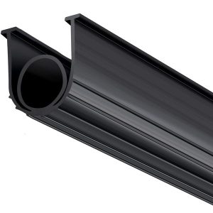 Garage Door Seals Bottom Rubber, U Shape +O Ring Garage Door Weather Stripping, Universal Weatherproof Threshold Buffering Sealing Rubber , 5/16 inch T-ends and 3 3/4 inch Width (16 Ft, Black)