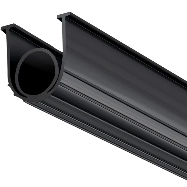 Garage Door Seals Bottom Rubber, U Shape +O Ring Garage Door Weather Stripping, Universal Weatherproof Threshold Buffering Sealing Rubber , 5/16 inch T-ends and 3 3/4 inch Width (16 Ft, Black) - Image 2