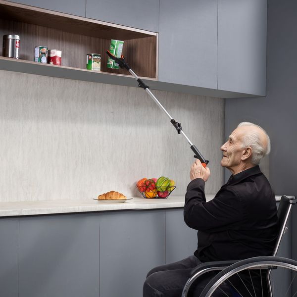 Grabber Reacher Tool, 43 Foldable Reacher Grabber Pickup Tool with 360掳 Rotating Jaw, Magnet and LED Light, Lightweight Grabber Reacher Tool for Seniors, Extra Long Trash Picker Upper Grabber