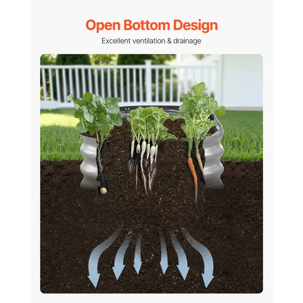 Metal Raised Garden Bed, 4 x 2 x 1 ft Oval Outdoor Galvanized Planter Garden Box, Open Bottom Design, Large Planter Raised Bed for Growing Vegetables, Flowers, and Succulents, Galvanized Color - Image 7