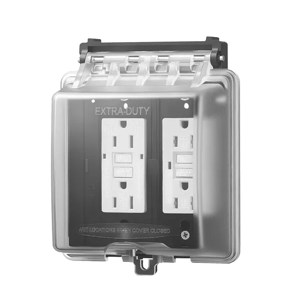 Outdoor Outlet Cover, 2-Gang Weatherproof Electrical Outlet Cover with Lockable Design, High-Strength PC Material, 12-in-1 Outside Receptacle Socket, Horizontal/Vertical for Easy Installation - Image 6