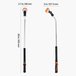 Watering Wand, 36-Inch Extra Long Heavy Duty Garden Hose Wand with 8 Spray Patterns & 180掳 Swivel Head, Long Hose Nozzle Sprayer with on/off Thumb Control